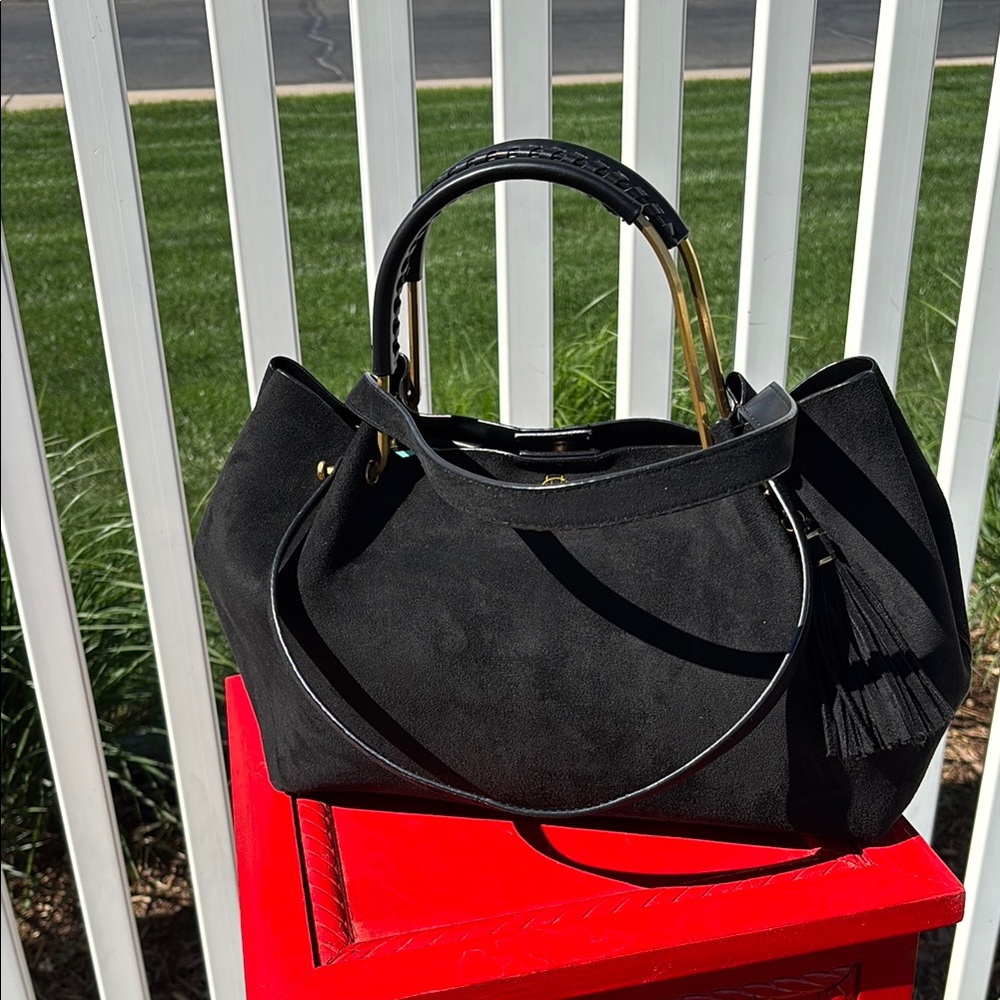 House of Harlow 1960 Black Faux Satchel Handbag Used Once